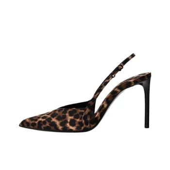 ZARA Slim Heel High Heels 10cm Women's Leopard Print