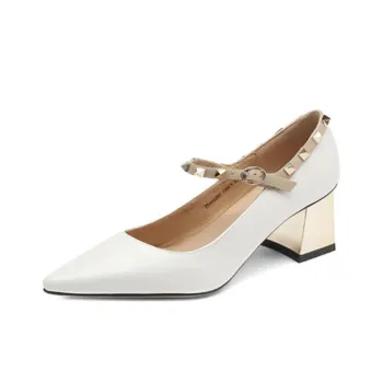 F·LOVES·f Block Heel High Heels 4cm Women's White