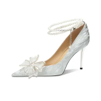 MCKP Slim Heel High Heels 8cm Women's Silver