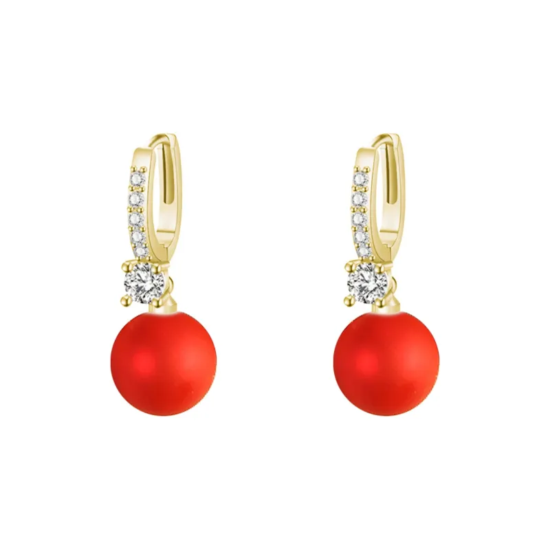 WAW Gold Plated Copper Faux Pearl Earrings Women's-5