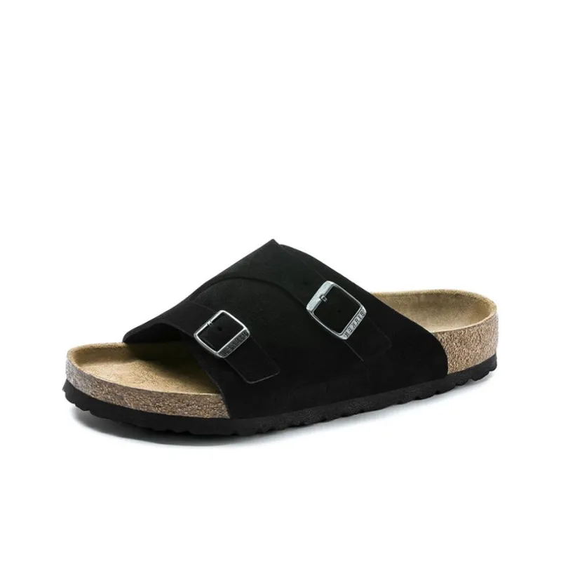 Birkenstock Zrich Soft Footbed Suede Leather Sandals 'Black'-2