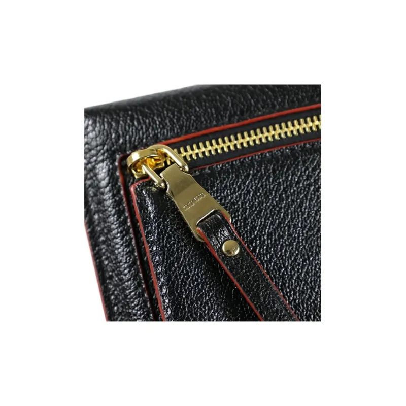 MIU MIU Lambskin Envelope Bag, Clutch Women's Black-5