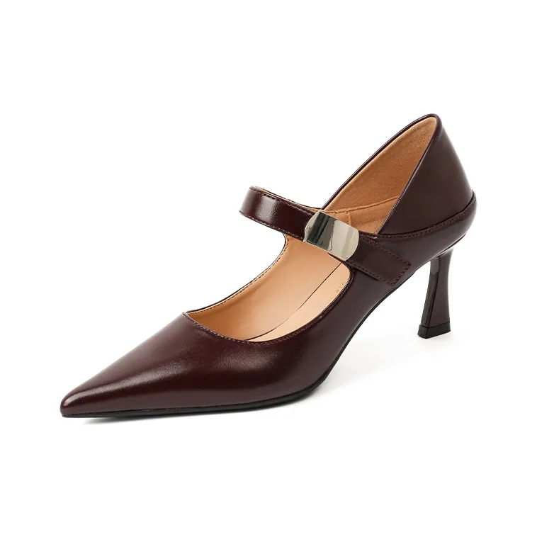 Beijiani Slim Heel High Heels Women's Ecru-5