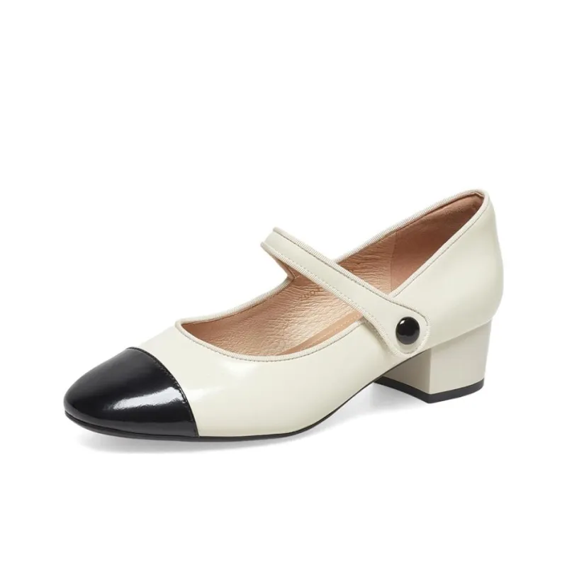 BASTO Block Heel High Heels 4cm Women's-6
