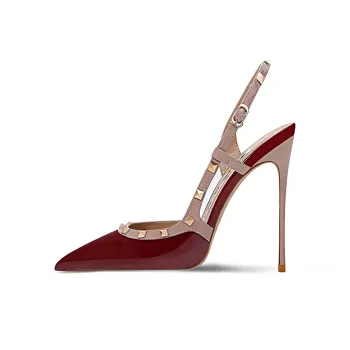 Ganxiaojie High Heels Women's Burgundy
