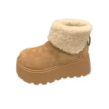 EEueeczs Warm Height Increasing Short Snow Boots Women's