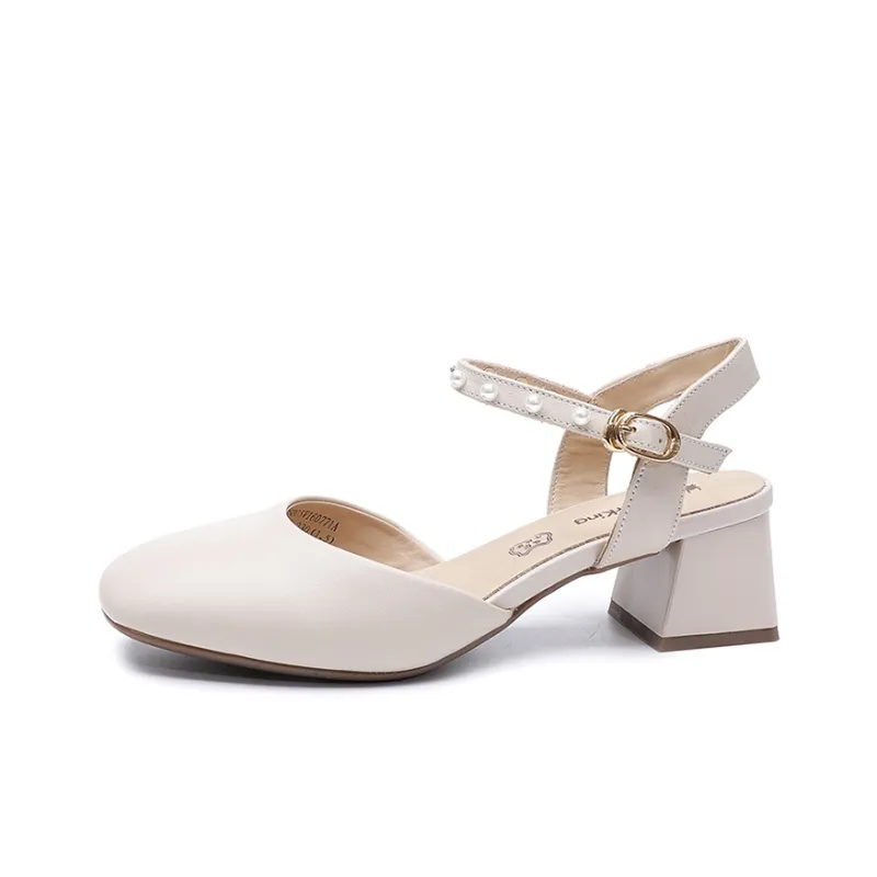 Spider King Block Heel High Heels 4cm Women's-1