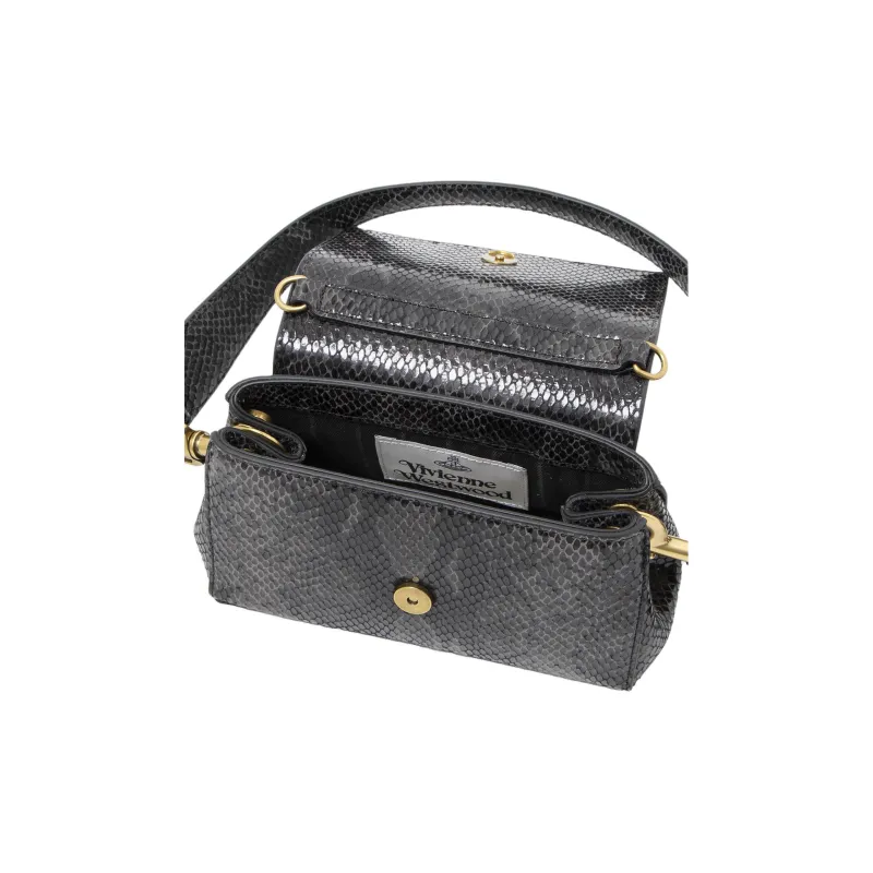 Vivienne Westwood HAZEL Goatskin Shoulder Bag, Crossbody Bag Trumpets Women's Black-4
