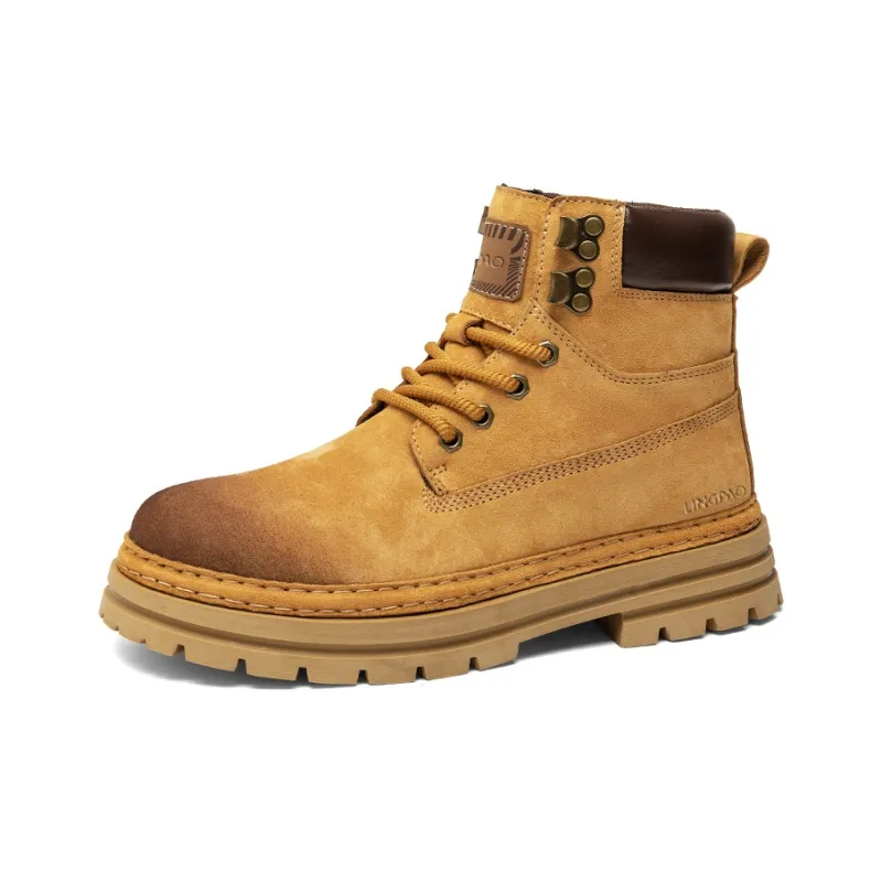 LINGPAO Martin Boots Men Gold/Khaki-1