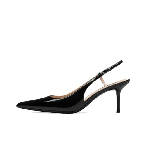 73Hours 45 Degree Elegant Slim Heel High Heels 8cm Women's Black/Gray/Apricot