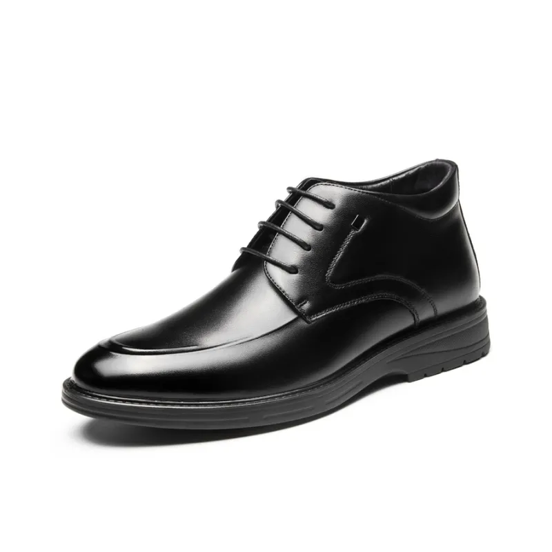 AOKANG Ankle Boots Low Heel Men's Black-1