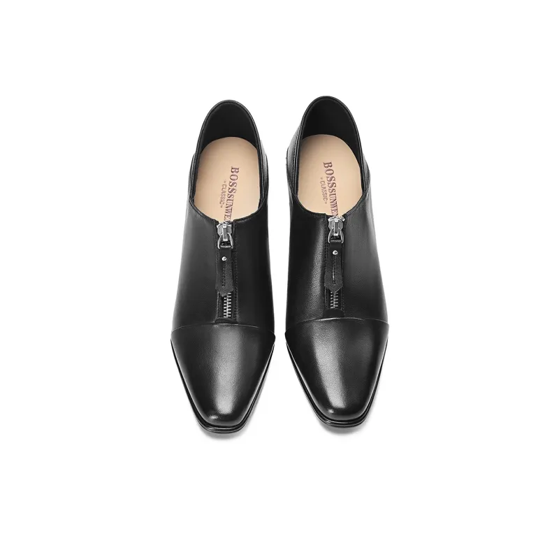 BOSSSUNWEN Chunky Heel High Heels Women's Black-3