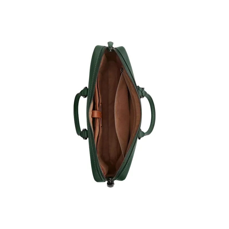 COACH Metropolitan Glove Tanned Leather Laptop Bag Tubas Women's Hunter Green Color-3