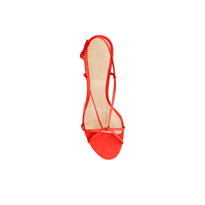 STUDIO AMELIA Entwined Strap Sandals 7cm Women's Red-2