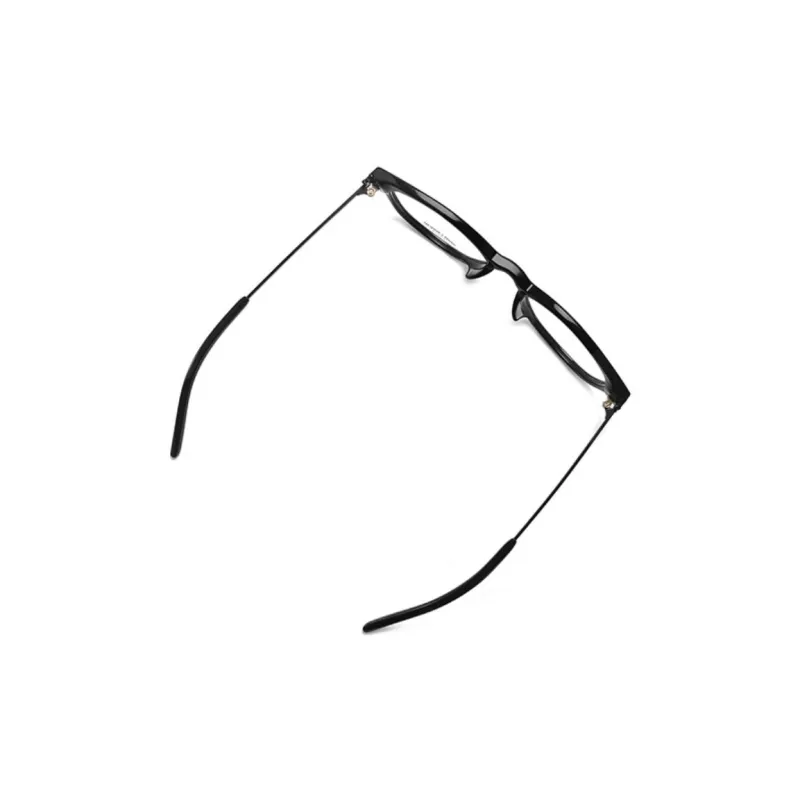 SAINT LAURENT Capsule Plate Frame Cat Eye Eyeglass Frames Unisex Black With Gold Logo-4
