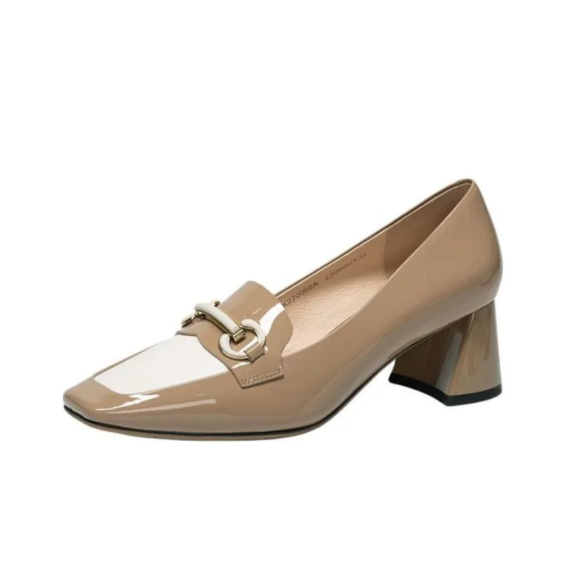 Satchi Chunky Heel High Heels Women's Brown-1
