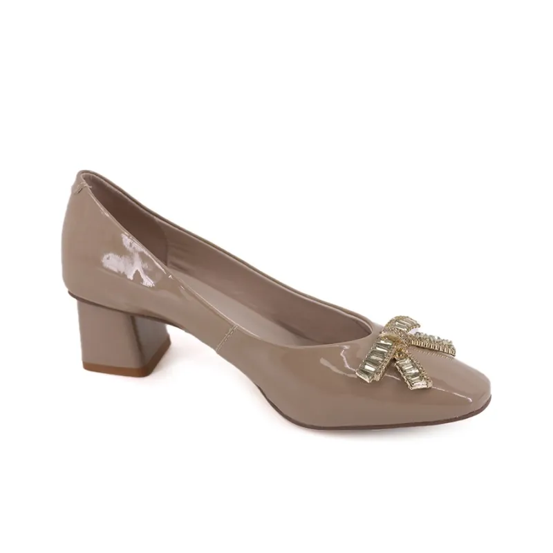 TRANOI Chunky Heel High Heels Women's Tan-2