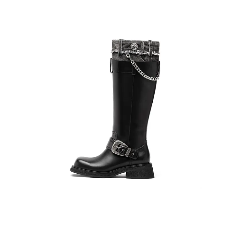 SUGARSU Knee high Boots 4.5cm Women's Black-0