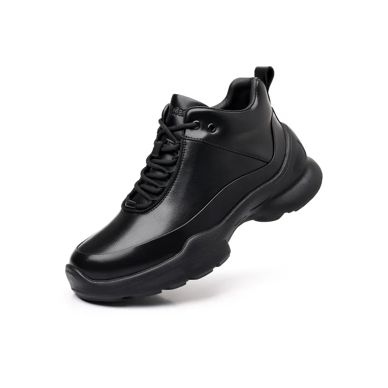 Mulinsen Black Warrior Fleece-Lined Warm Anti-Slip Wear-Resistant Mid-Top Casual Shoes Men's Black-6