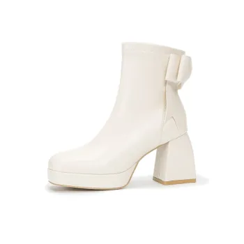 TADSW Ankle Boots 8cm Women's White