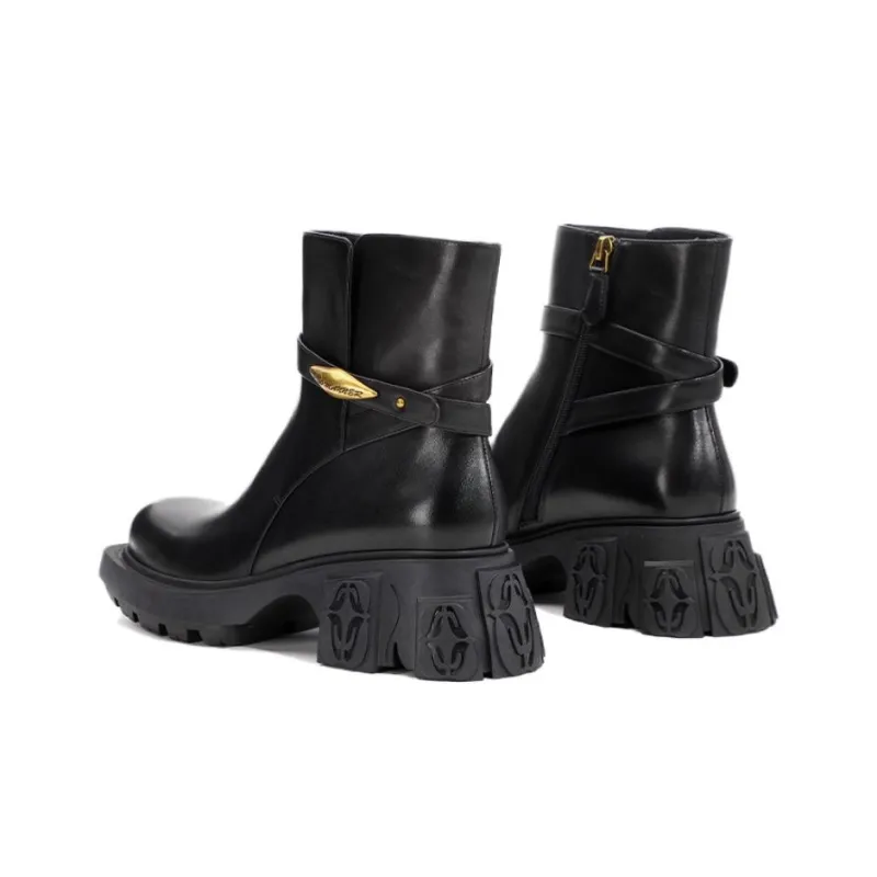 DIBO MANNER Astral Series New Arrival Martin Boots Versatile Chunky Heel Ankle Boots-4
