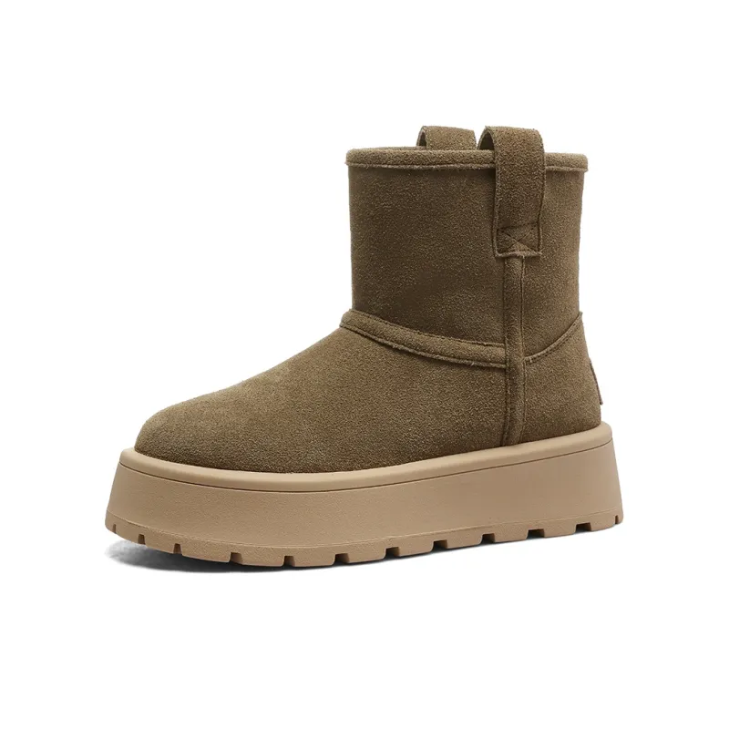 C°BANNER Short Snow Boots Women's Khaki Green-1