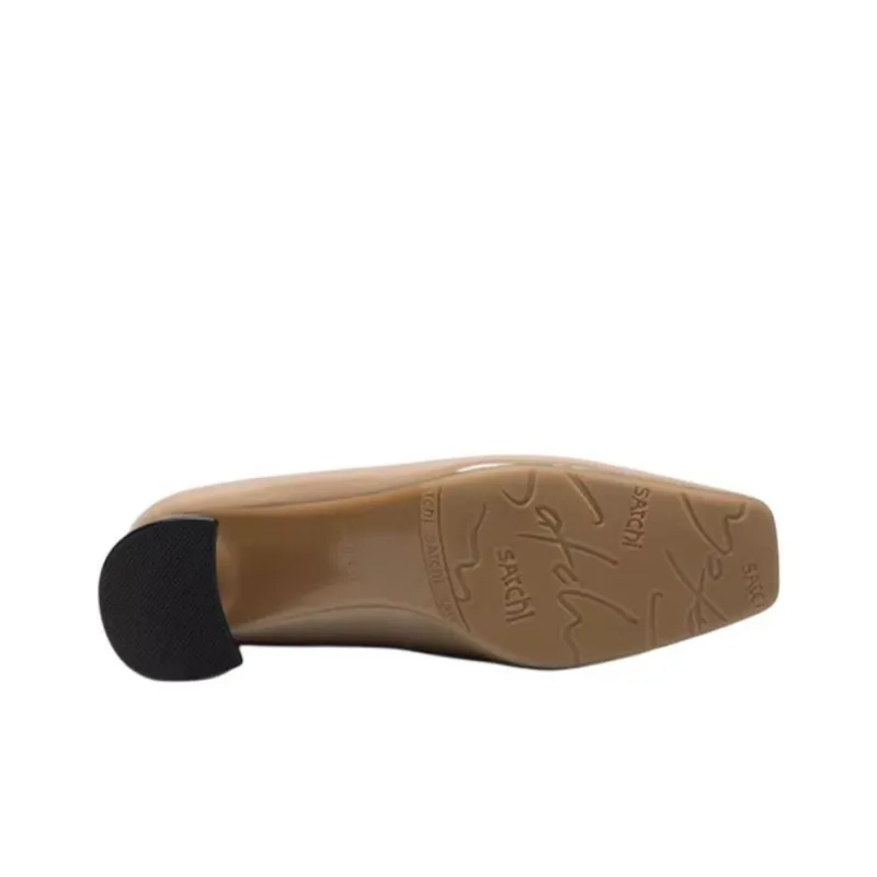 Satchi Chunky Heel High Heels Women's Brown-4