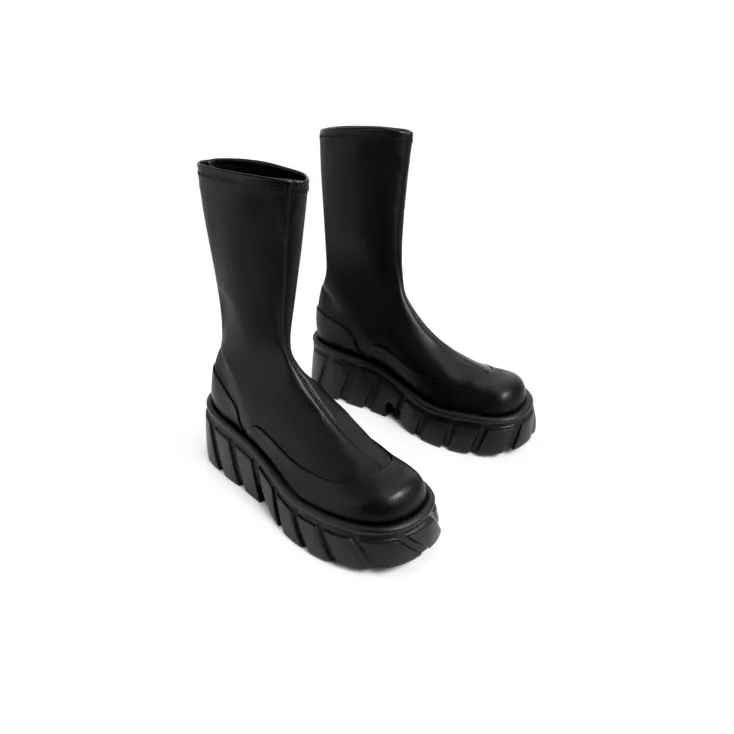 CHARLES&KEITH Ankle Boots Women's Black/Composite Color/Milk White-1