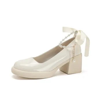 HKCP Chunky Heel High Heels 6.5cm Women's