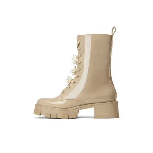 CHARLES&KEITH Martin Boots Women's Black/Flesh