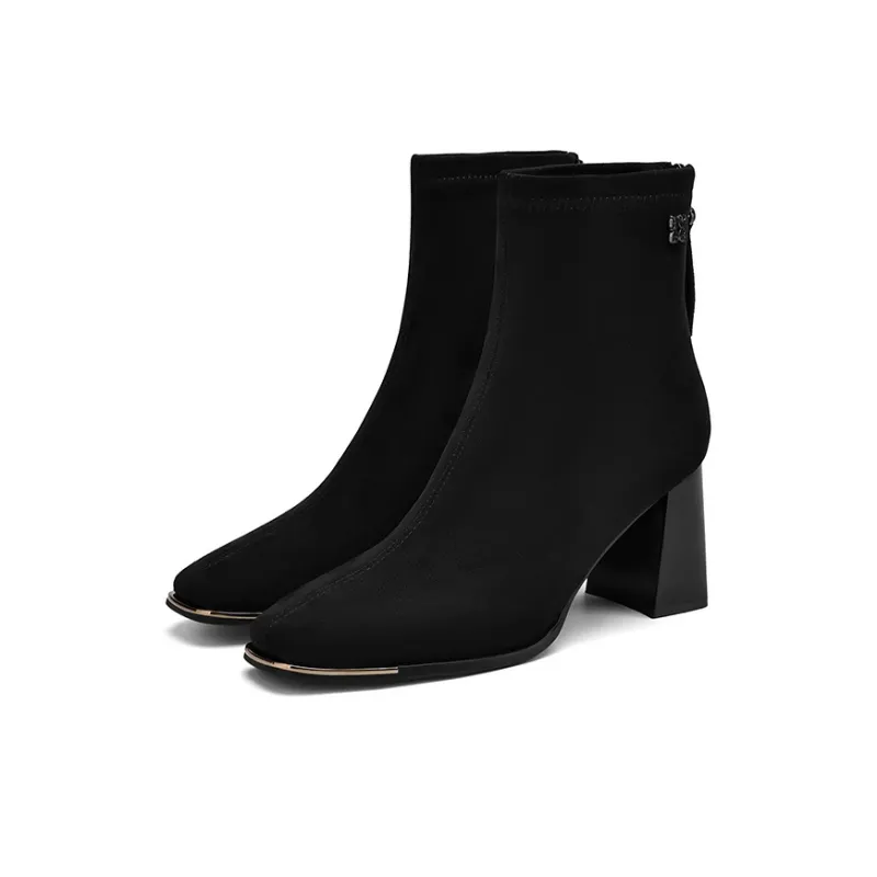 HLA Ankle Boots Women's Black/Brown Red-1