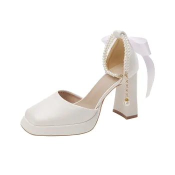 Zubumei Chunky Heel High Heels 7CM Women's