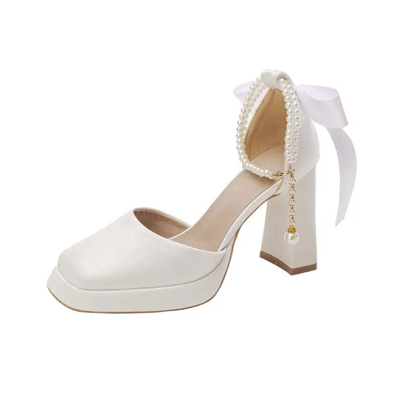 Zubumei Chunky Heel High Heels 7CM Women's-0