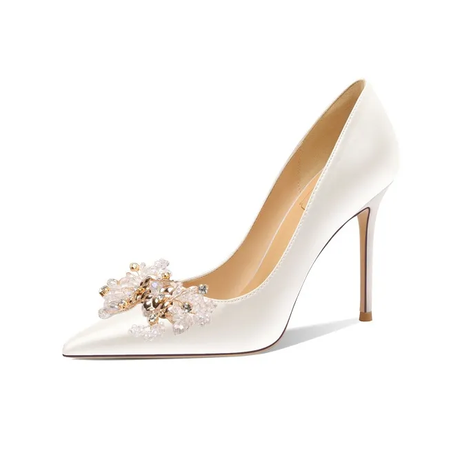 LOLY Slim Heel High Heels Women's White-0