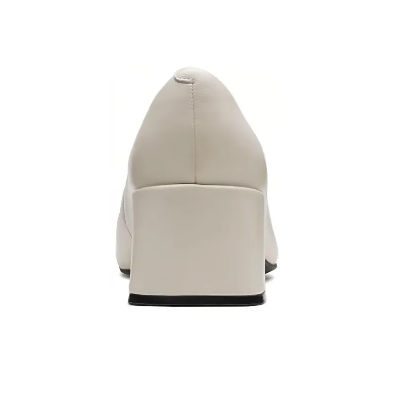 Clarks Block Heel High Heels 4.5cm Women's White-3