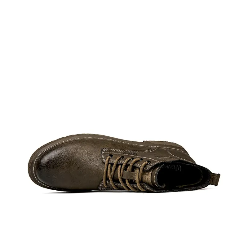 Wen Nai Ankle Boots Men Black/Khaki-9
