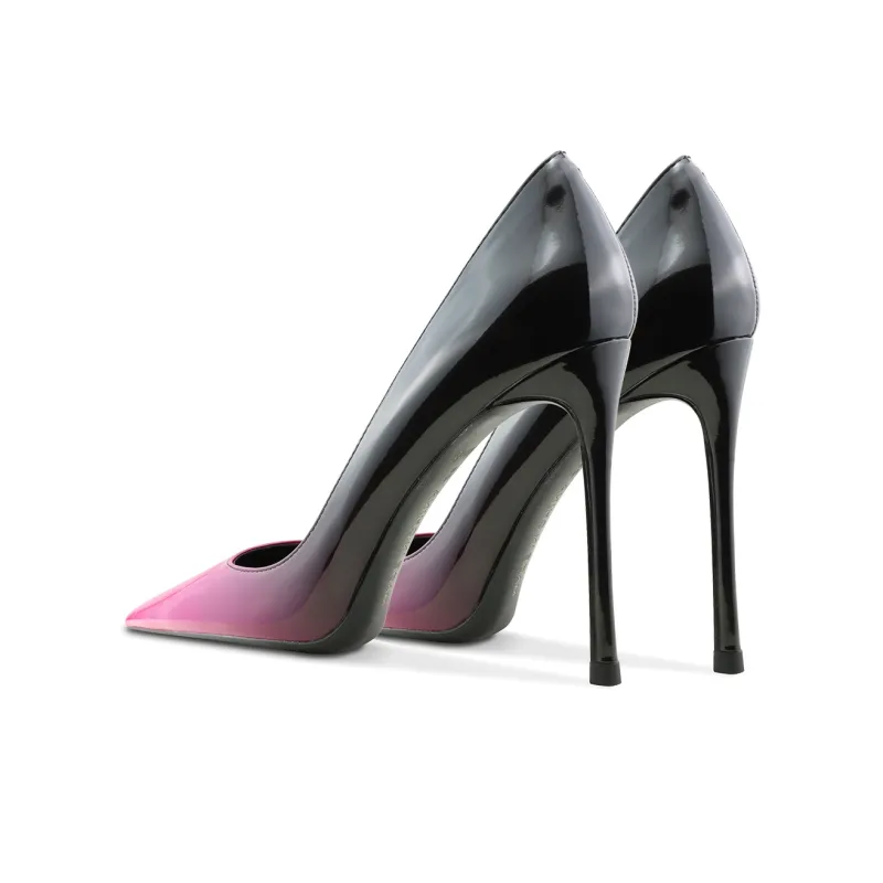 Ganxiaojie Slim Heel High Heels Women's Rose Red Black-2