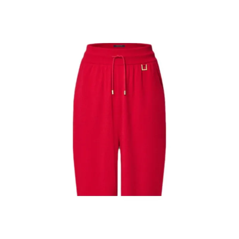 LOUIS VUITTON FW24 Knitted Sweatpants Women's Red-2