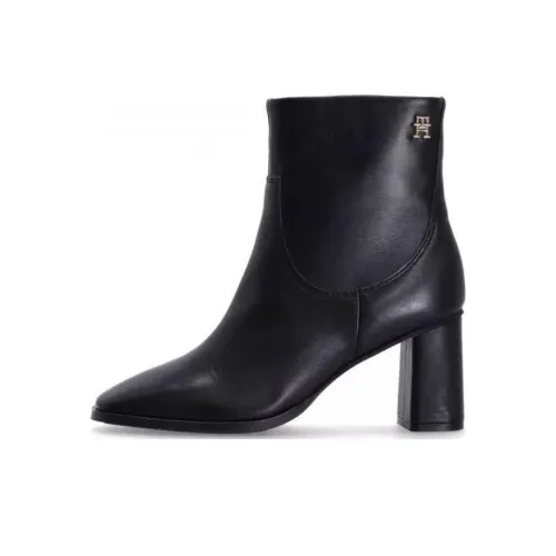 Tommy Hilfiger Monogram-plaque Leather Ankle Boots