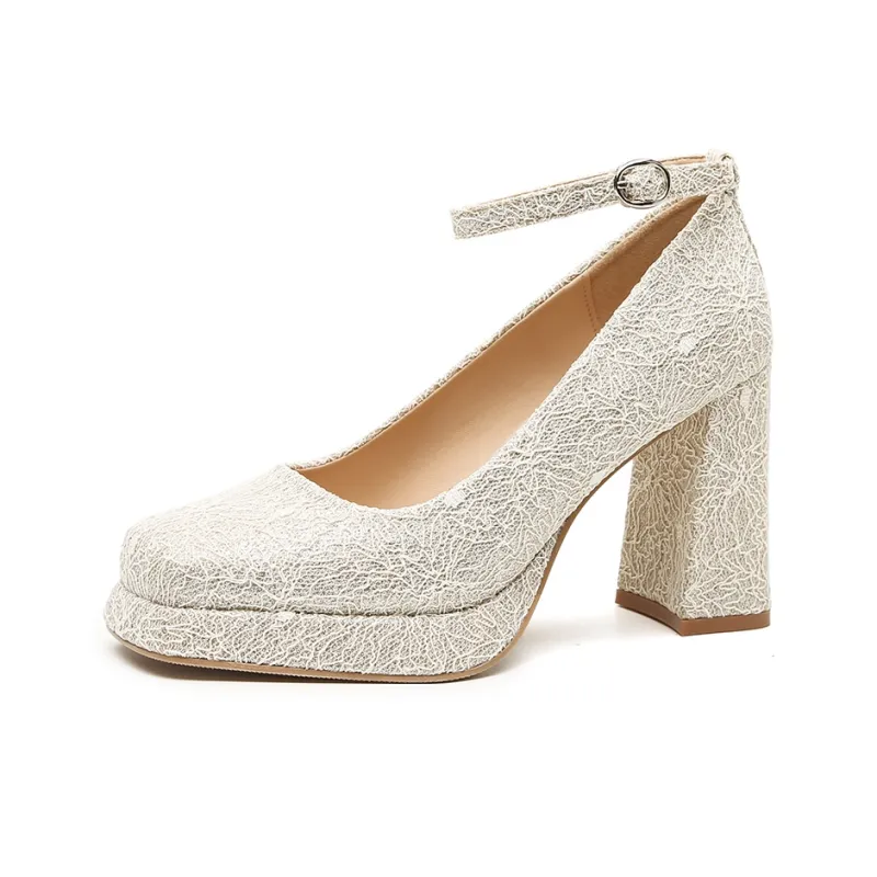 KATHRYN WILSON Chunky Heel High Heels Women's Gold-1