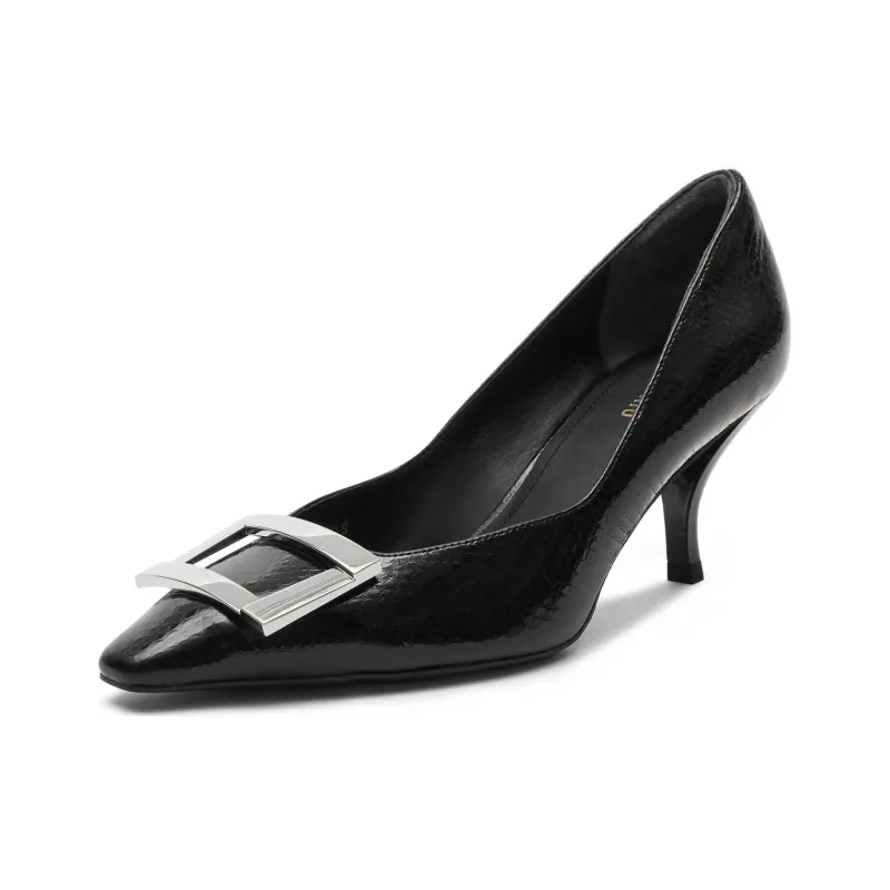 Staccato Midnight Muse Flared Heel High Heels 7cm Women's-5