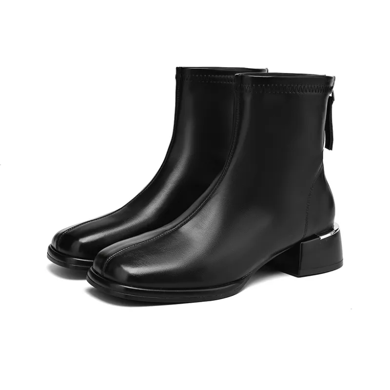 HLA Ankle Boots Women's Black/Brown/Beige-1