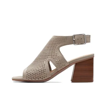 Clarks Siara 65 Flow Stone Chunky Heel High Heels 6.5cm Women's Gray
