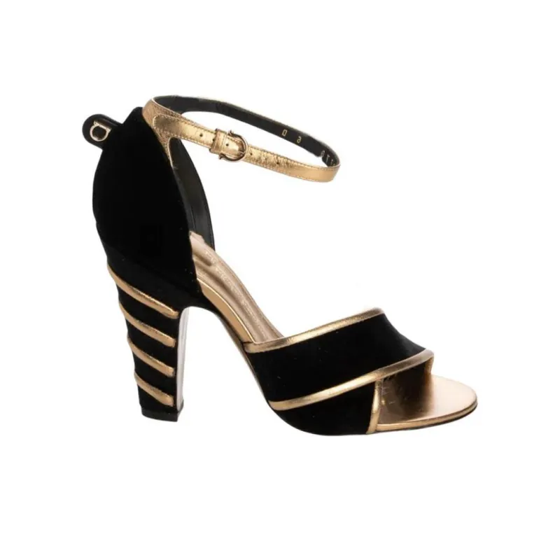 FERRAGAMO Salvatore One Strap Sandals 10cm Women's Black-1