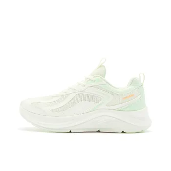 QIAODAN Running Shoes Women's Low Top Ivory Lime Green