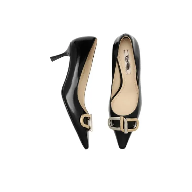 73Hours Double sided Charm Series Slim Heel High Heels 6.5cm Women's-11