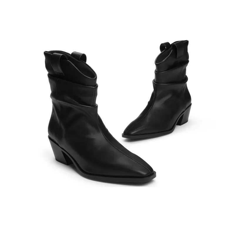 CHARLES&KEITH Small CK Ankle Boots 5.1cm Women's Tan Tea Brown/Black Black-6