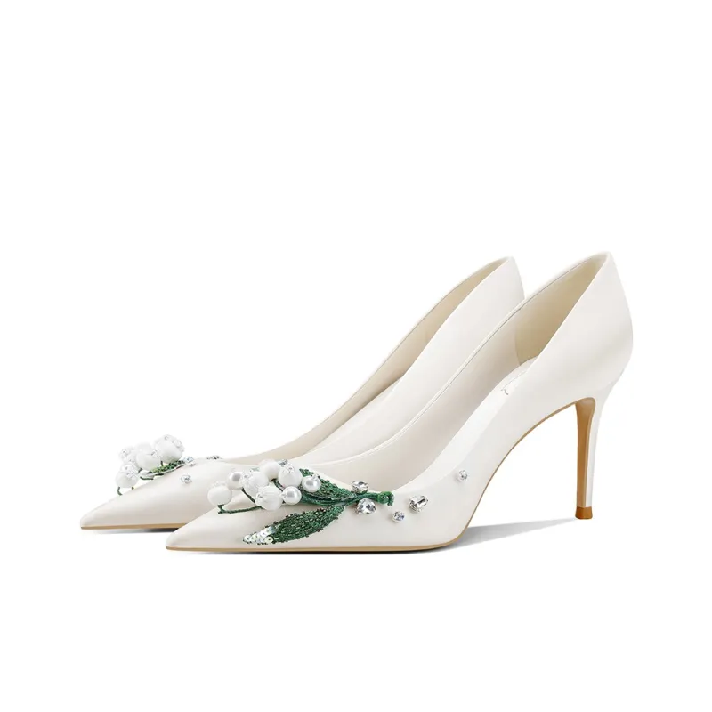 ROSE CASTLE High Heels Women's White-3
