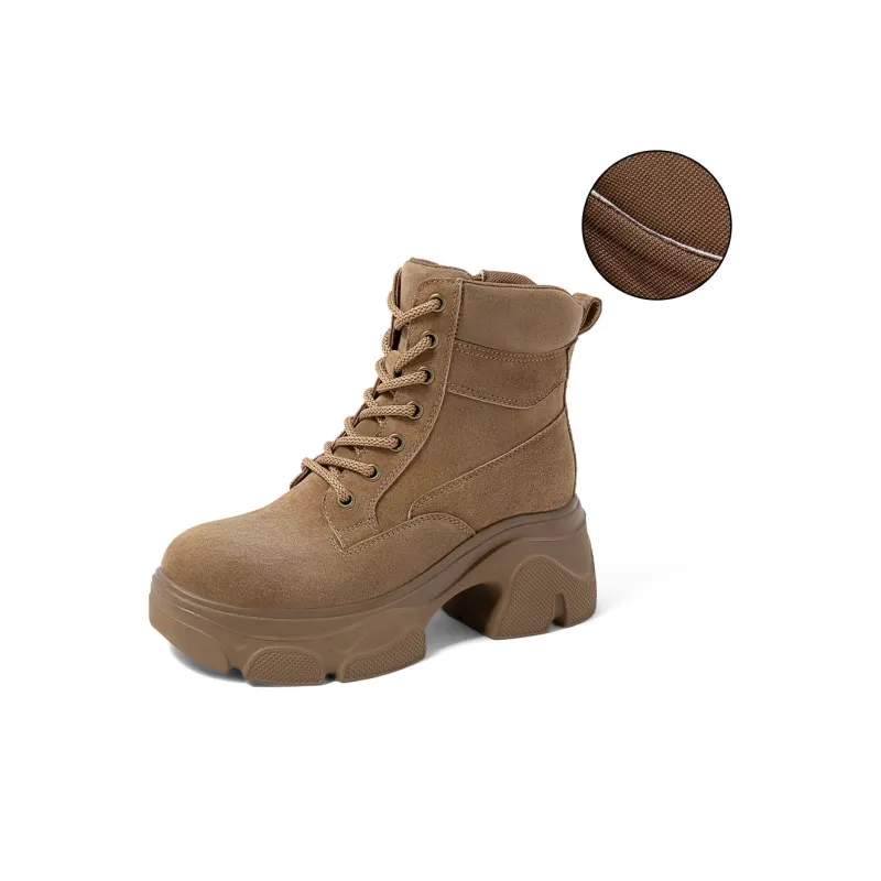 COMELY Martin Boots Women's Khaki/Yellow-8