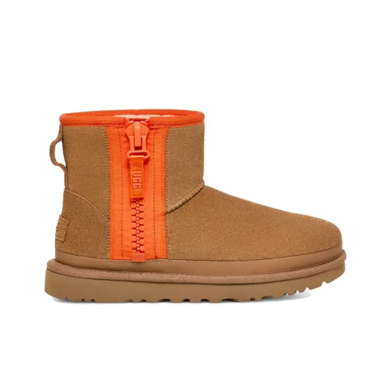 UGG Classic Mini Zipper Tape Logo 'Chestnut' Women's-1